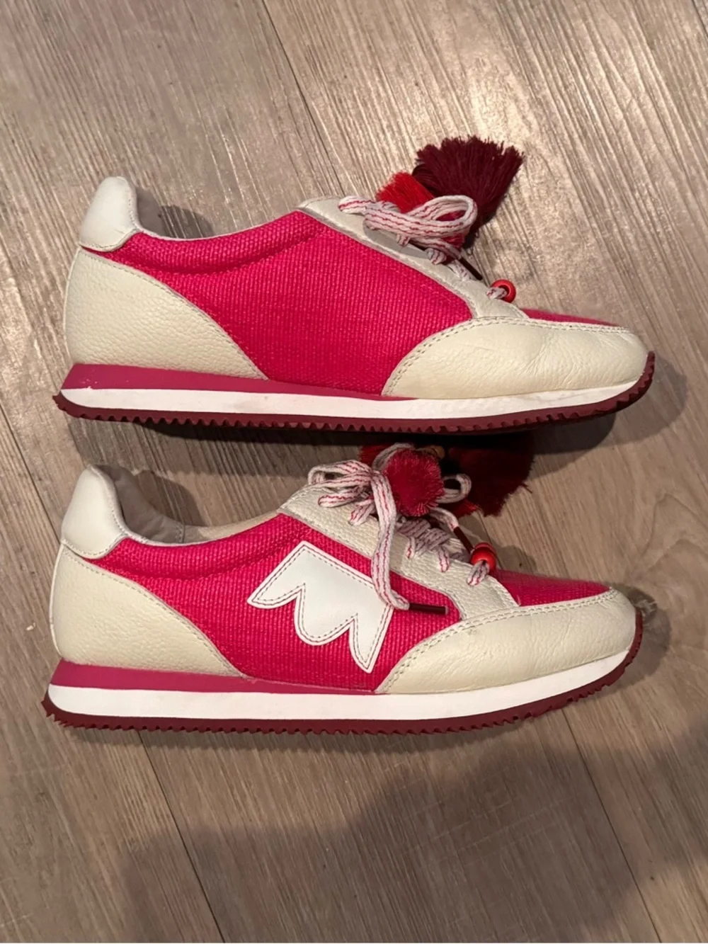 Birdies x21 Seeds limited edition Women's Pink & White Tassel Sneakers